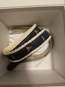POLO Ralph Lauren gewebtes Hundehalsband - maritimes Leuchtturm- & Knotenmotiv in blau - Bild 1 von 9