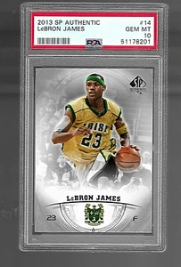 2013 SP AUTHENTIC BASKETBALL CARD 14 LEBRON JAMES PSA 10 GEM MINT NBA MIAMI HEAT - Picture 1 of 5