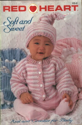 USED SOFT AND SWEET BABY SWEATER SETS DIGEST SIZE KNIT & CROCHET PATTERN BOOK - Image 1 of 4