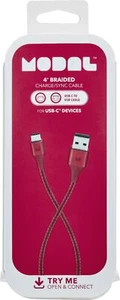 Modal - 4FT USB-C to USB-A Charge & Sync Cable - Red - Picture 1 of 5