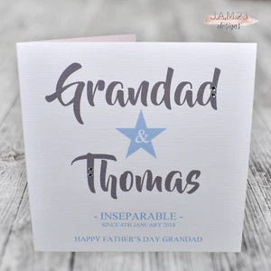 Personalised Fathers Day Card for Grandad from Grandson or Granddaughter - Picture 1 of 9