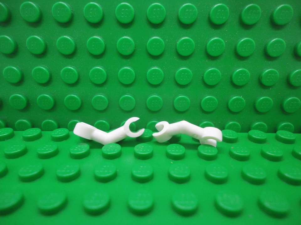 Lego mini figure 2 White bent mechanical robot arms NEW - Image 1 of 1