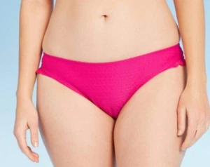 Damen Struktur Punkte Hipster Bikinihose - Shade & Shore - Himbeere - M - S208 - Bild 1 von 5
