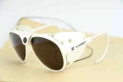 500$ Vuarnet 430 Glacier Sunglasses White Cable Hook PX5000 Mineral Brown Lens - Image 1 of 2