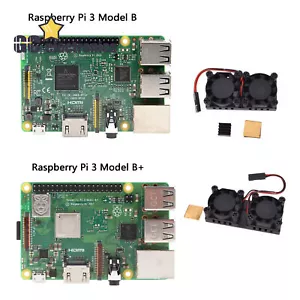 Raspberry Pi 3 Model B/B+ Quad Core 1.2GHz/1.4GHz 64bit Dual Cooling Fan A3GS - Picture 1 of 21