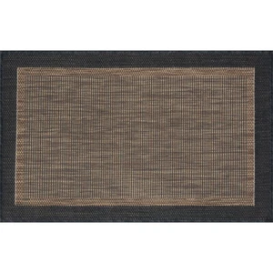 2x3 Black Solid Single-Color Flat Banded Bordered ECO1201 - Aprx 2' x 2' 11" - Picture 1 of 2