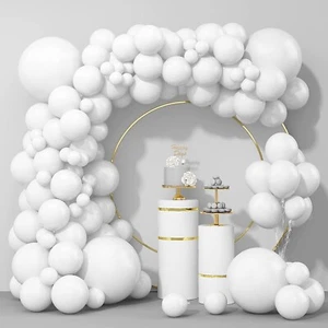 Isndare 100Pcs White Balloons, White Balloon Garland Arch Kit 18/12/10/5 Inch - Picture 1 of 7