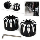2Pcs Cnc Motor Front Axle Cap Nut Cover For Harley Electra Glide Sportster