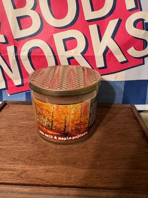 Bath & Body Works 海盐和枫树 POPCORN 3芯蜡烛新品 — 第 1/4 张图片