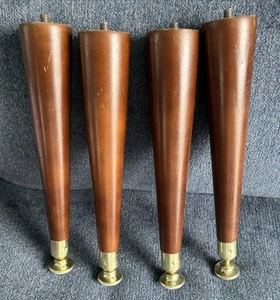 Sedia da tavolo moderna vintage metà secolo gambe coniche con piedi lunga 9,75” set 4 legno - Foto 1 di 5