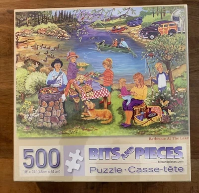 Rompecabezas de 500 piezas Bits and Pieces BBQ At the Lake Foto 1 de 4