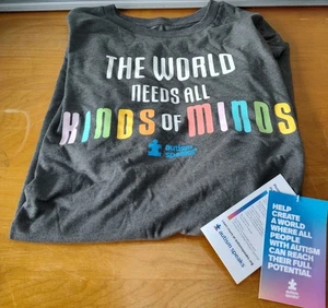 Autism Speaks TShirt Woman's 2XL The World Needs All Kinds Of Minds Graphic Tee - Picture 1 of 10