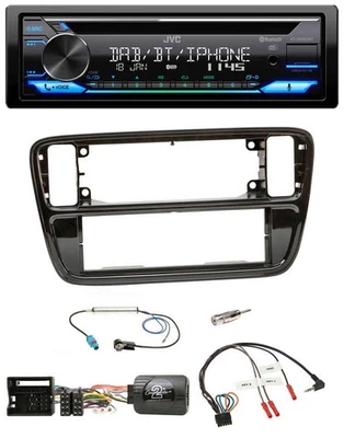 JVC Bluetooth Lenkrad USB DAB CD Autoradio für VW Up AA AAN 11-16 Klavierlack - Bild 1 von 4