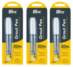 3x White Grout Tiling Pen Tile Reviver Repair Kitchen Bathroom Shower Anti Mould - Picture 1 of 3