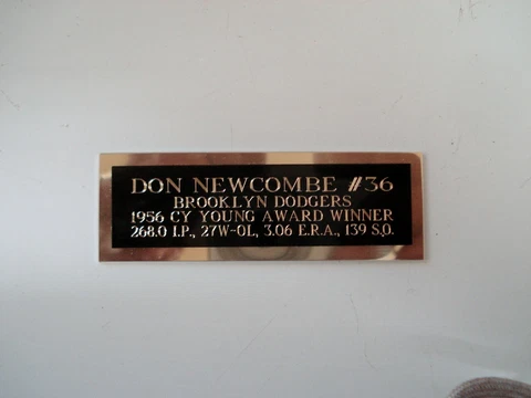 Don Newcombe Baseball Card Plaque Nameplate Brooklyn Dodgers 1" X 3" Cover