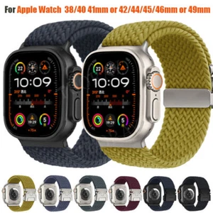 Geflochtenes Nylon Armband Armband für Apple Watch Series 10 9 8 7 6 SE Ultra 2 49mm - Bild 1 von 40