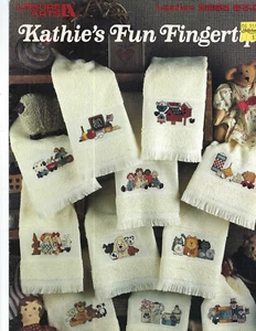Leisure Arts 2268 KATHIE'S FUN FINGERTIPS Towels Cross Stitch Pattern Leaflet - Picture 1 of 1