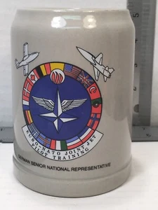 BEER STEIN MUG EURO-NATO JOINT JET PILOT TRAINING W. Germany EUC Marked - Picture 1 of 8