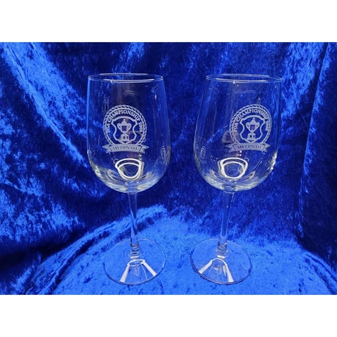 set of 2 collectors 2006 pga championship medinay etched crystal wine glasses Cover