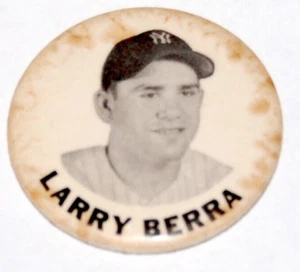 1950s YOGI BERRA PM10 Larry New York Yankees Stadium Pinback pin button baseball - Picture 1 of 2