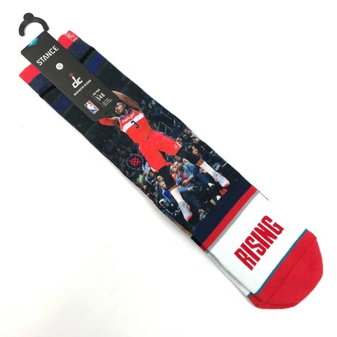 Stance NBA 548 Beal Logo Crew Socks Washington Wizards Large 9-12 Pique NWT Cover