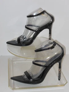 AZALEA WANG BLACK STRAPPY SANDALS SIZE 9 MEDIUM - Picture 1 of 8