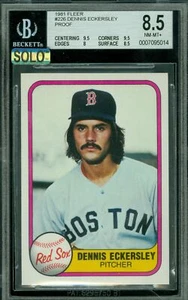 1981 FLEER # 226 DENNIS ECKESLEY HOFer PROOF BGS 8.5 MAC SOLO FINEST $400 CARD * - Picture 1 of 5