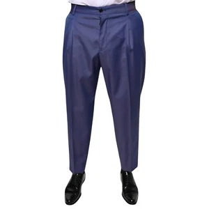 DOLCE & GABBANA Pants Blue Wool Tapered Formal Dress Trouser IT48/W34/M 1050usd - Picture 1 of 6