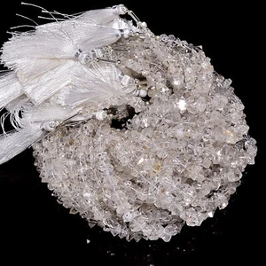 Piedras preciosas de diamante natural Herkimer elegantes cuentas sin cortar 5X4 13X7 mm cadena 9" XYU-267 - Imagen 1 de 2