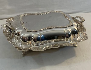 Lancaster Rose Poole Silver Footed 2 Piece Buffet Dish + Lid #402 - Picture 1 of 17