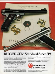 1990 Ruger Government & Mark II Target Pistols Original Color Print Ad - Picture 1 of 1