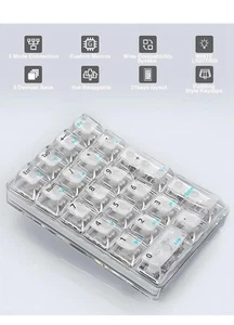 AULA 21 Key Tri-Mode Number Pad, Transparent Numpad Wireless, Hot Swappable Mech - Picture 1 of 5