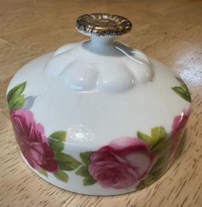 Vintage Royal Albert OLD ENGLISH ROSE Covered Butter LID ONLY ROSES Bone China - Picture 1 of 13