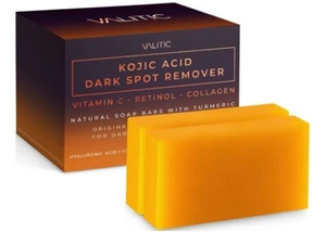 Kojic Acid Dark Spot Remover Soap Bars with Vitamin C, Retinol, Collagen Pack-2 - Picture 1 of 7