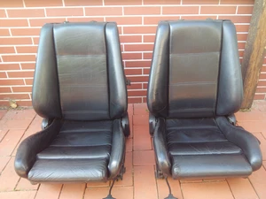 BMW e30 Ledersitze Sportsitze Ledersportsitze, Schwarz, Cabrio, Limo, Coupe, Top - Bild 1 von 9