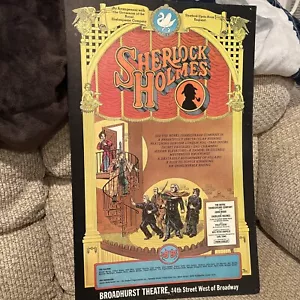 1974 Sherlock Holmes Broadhurst Theatre 22” x 14” Broadway Poster John Wood - Picture 1 of 11