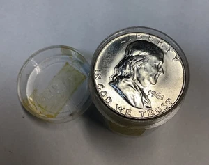 1961 Franklin Half Dollar Stempelglanz/UNC Rolle - 20 Münzen - Bild 1 von 3