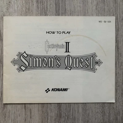 Castlevania II 2 Simon's Quest Manual Only Nintendo NES - Image 1 of 4