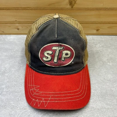 STP Hat H3 Headwear Men's Adjustable Weathered Look Trucker Red Black Tan Mesh - Image 1 of 4