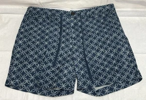 Ralph Lauren Shorts Women’s Blue Geometric Print Drawstring Waist Casual Size 10 - Picture 1 of 4