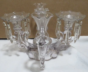Vintage Cambridge Glass Epergne Candelabra Candle Holder Vase Caprice Prisms - Picture 1 of 15