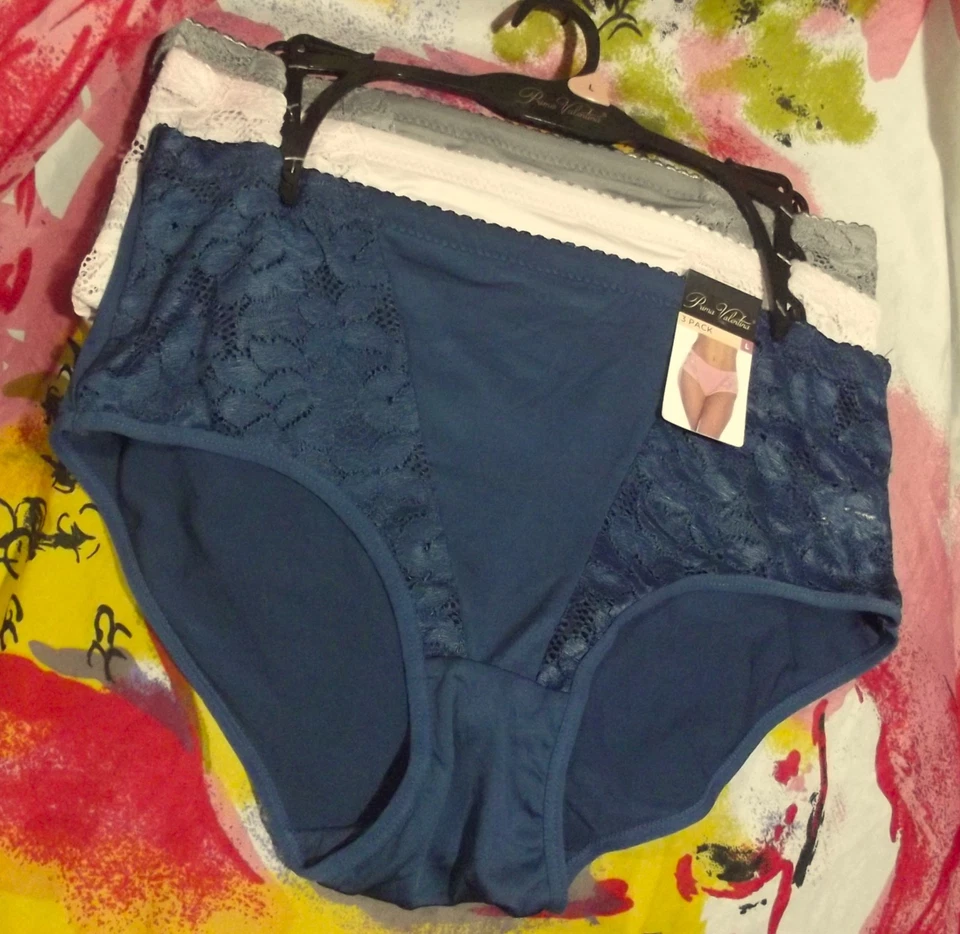 3 Prima Valentina 871079x Microfiber PK Lace Panels Brief Panties 3x