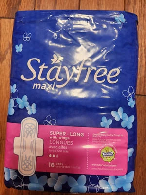 STAYFREE MAXI SUPER LARGO CON ALAS 16 ALMOHADILLAS CONTROL TÉRMICO CON NEUTRALIZADOR DE OLORES Foto 1 de 4