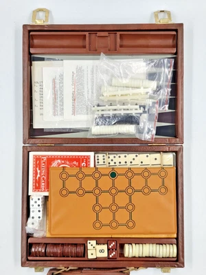 MIAG Spielkoffer Backgammon Domino Mühle Poker Schach Reisespiel 🔥Vintage Set🎲 - Bild 1 von 4