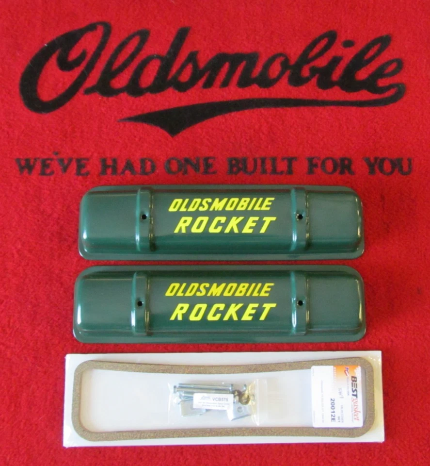 1954-1956 Oldsmobile 88 98 Starfire V8 Restored Engine Valve Cover Set Foto 1 de 4