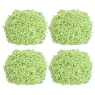 33yds Flauschiges Garn 4 Stränge Fuzzy Garn Kunstfell Garn Häkeln Polyester Grün - Bild 1 von 4