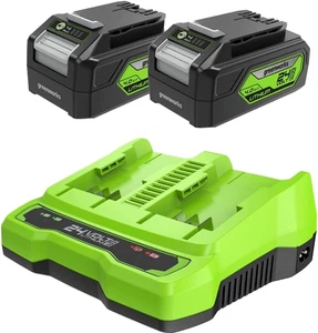 Batterie 24V E Caricabatterie Doppio Slot - Due Batterie Ricaricabili 4Ah per Tu - Foto 1 di 12