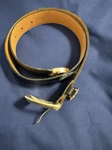 Vintage 1993 Women's Brighton Black Croc Pattern Leather Belt Size Large 43003 - Picture 1 of 8