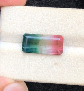 5.90-Cts Rare Tri Color Tourmaline Faceted From Afghanistan - Picture 1 of 10