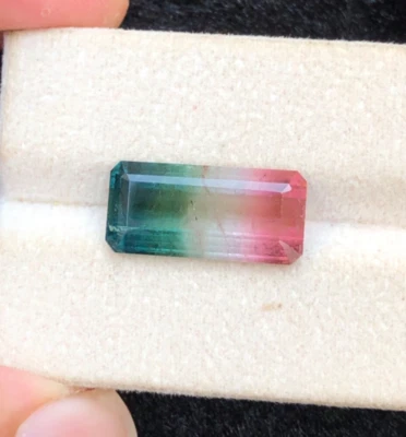 5.90-Cts Rare Tri Color Tourmaline Faceted From Afghanistan - Image 1 of 4